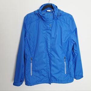 White Sierra Blue Lightweight Packable Hooded Jacket Women's Size L